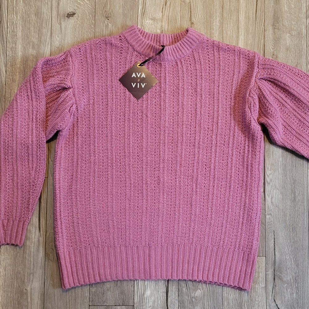 AVA & VIV Crochet Sweater Lilac X Size 14 W